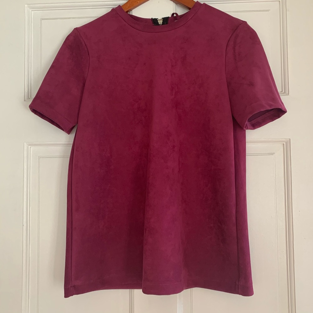 Zara Women's Short Sleeve Top in Deep Magenta